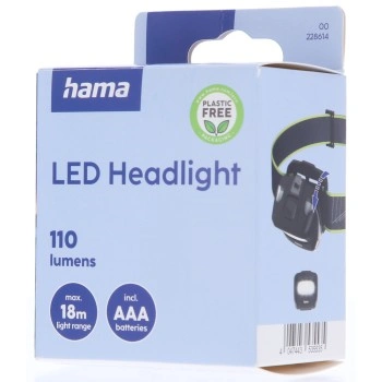 Hama HL110, LED čelovka, COB, svítivost 110 lm, dosvit 18 m, baterie