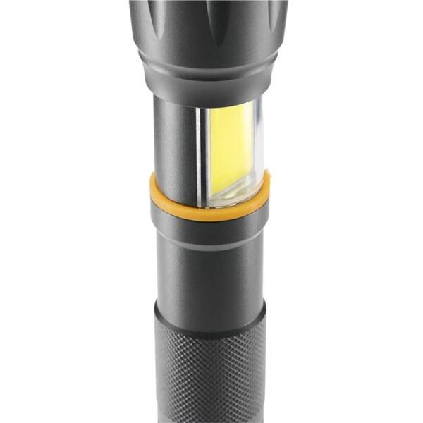 Hama W200, LED svítilna, hliníková, 200 lm / 180 m, 3 režimy, zoom, COB, poutko, baterie