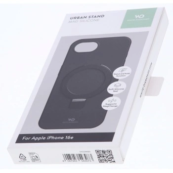 White Diamonds Mag Urban Stand Case, kryt pro Apple iPhone 16e, MagSafe kompatibilní, černý