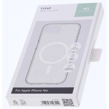 White Diamonds Mag Glitter, kryt pro Apple iPhone 16e, magnetický, průhledný s třpytkami