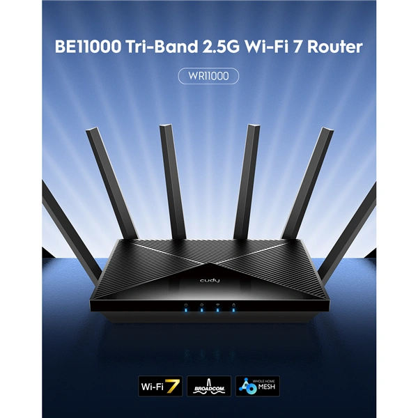 Cudy BE11000 Wi-Fi 7 Tri-Band Mesh 2.5G router (WR11000)