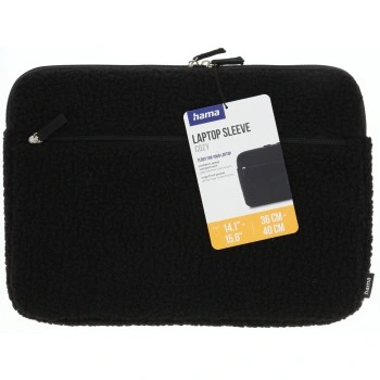 Hama Cozy, obal na notebook, 14,1-15,6" (36-40 cm), chlupatý, přední kapsa, černý