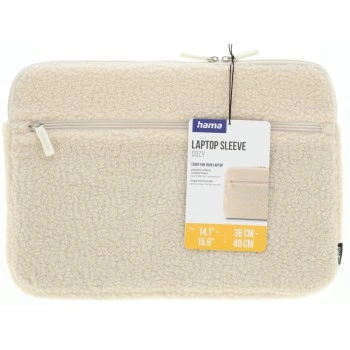 Hama Cozy, obal na notebook, 14,1-15,6" (36-40 cm), chlupatý, přední kapsa, béžový