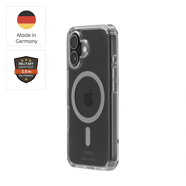 Hama Extreme Protect, kryt pro Apple iPhone 17, magnetický, D3O®, nežloutne, průhledný