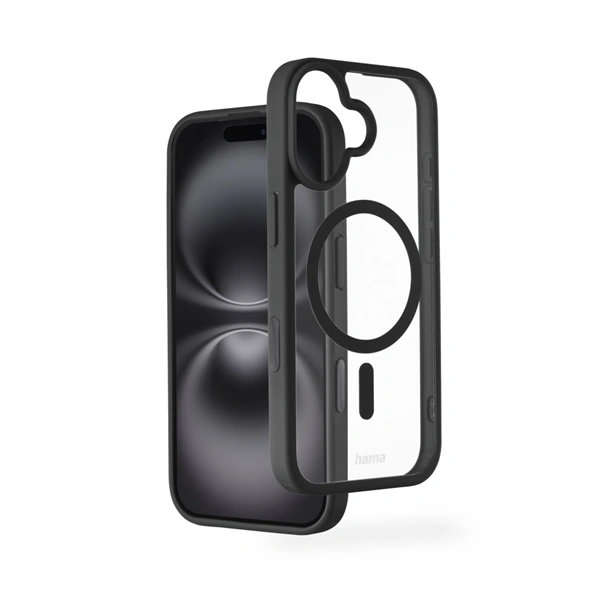 Hama Frame Protect, kryt pro Apple iPhone 17, magnetický, průhledný/černý 