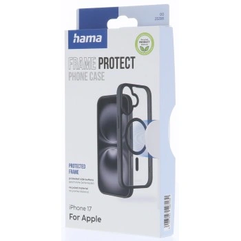 Hama Frame Protect, kryt pro Apple iPhone 17, magnetický, průhledný/černý 