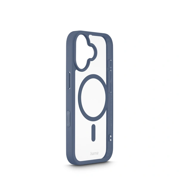 Hama Frame Protect, kryt pro Apple iPhone 17, magnetický, průhledný/modrý