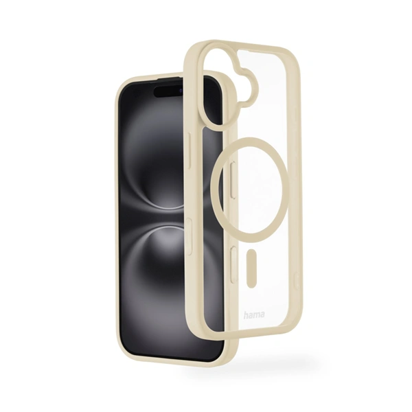 Hama Frame Protect, kryt pro Apple iPhone 17, magnetický, průhledný/béžový