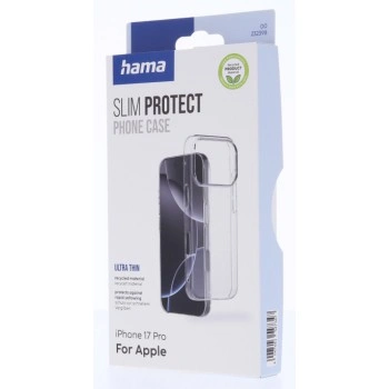 Hama Slim Protect, kryt pro Apple iPhone 17 Pro, ultra tenký, 20 % recyklov. materiálů, průhledný