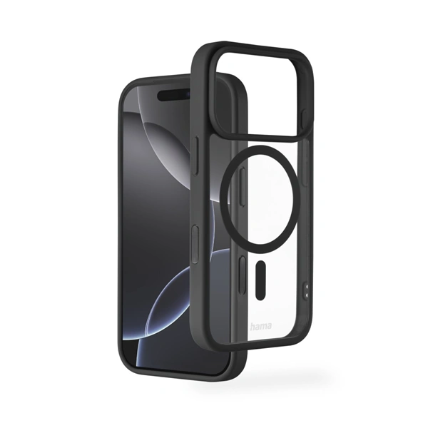 Hama Frame Protect, kryt pro Apple iPhone 17 Pro, magnetický, průhledný/černý 