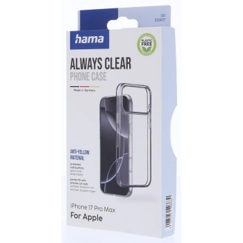 Hama Always Clear, kryt pro Apple iPhone 17 Pro Max, vždy průhledný, nežloutne