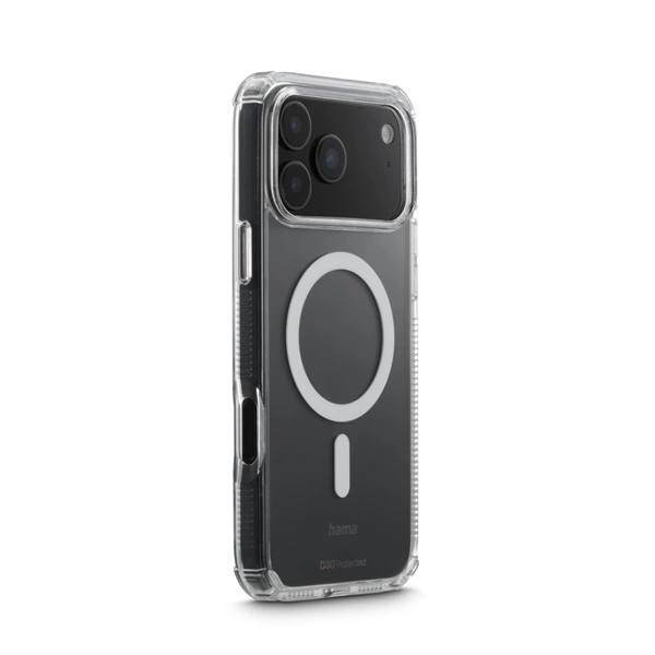 Hama Extreme Protect, kryt pro Apple iPhone 17 Pro Max, magnetický, D3O®, nežloutne, průhledný