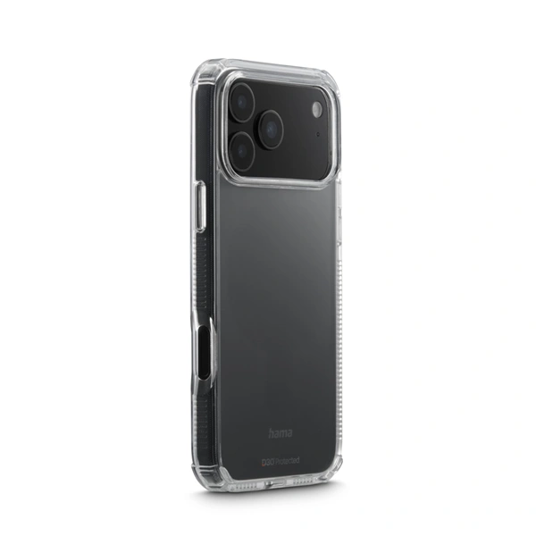 Hama Extreme Protect, kryt pro Apple iPhone 17 Pro Max, materiál D3O®, nežloutne, průhledný