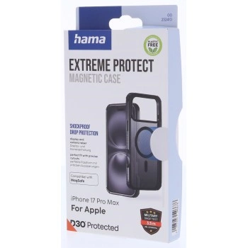 Hama Extreme Protect, kryt pro Apple iPhone 17 Pro Max, magnetický, D3O®, černý