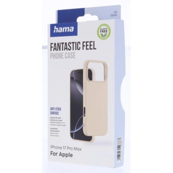 Hama Fantastic Feel, kryt pro Apple iPhone 17 Pro Max, hebký povrch, béžový