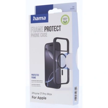 Hama Frame Protect, kryt pro Apple iPhone 17 Pro Max, magnetický, průhledný/černý 