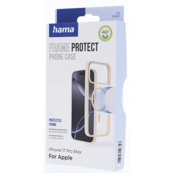 Hama Frame Protect, kryt pro Apple iPhone 17 Pro Max, magnetický, průhledný/béžový