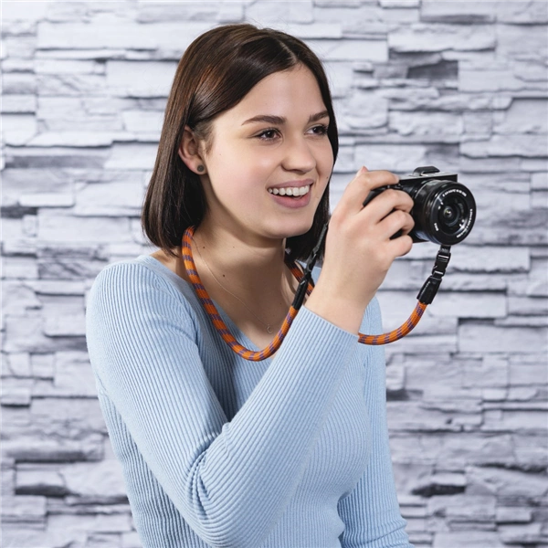 Hama Braid 120, popruh na fotoaparát, délka 120 cm, oranžový/modrý
