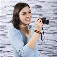 Hama Braid 20, poutko na fotoaparát, délka 20 cm, černé/oranžové