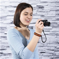 Hama Braid 20, poutko na fotoaparát, délka 20 cm, černé/oranžové