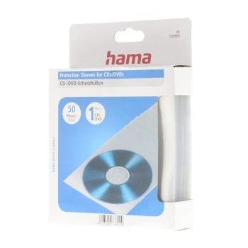Hama ochranné obaly pro CD/DVD, polypropylen, průhledné, balení 50 ks (cena za balení)