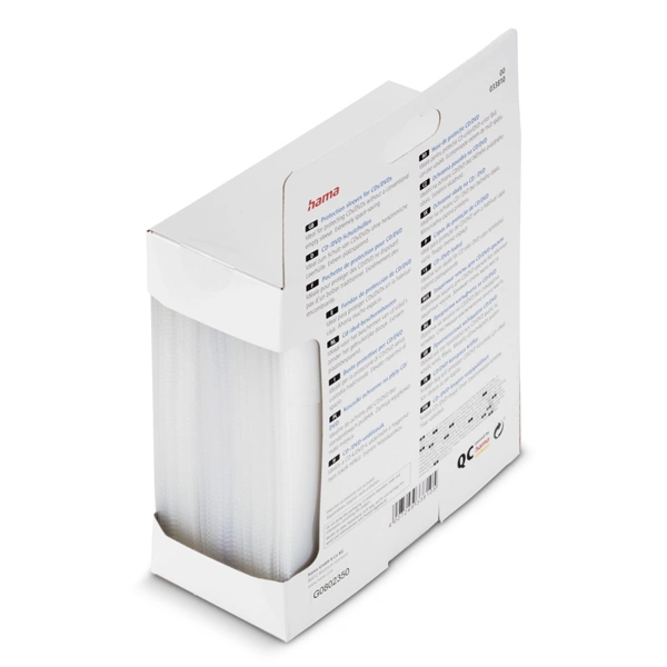 Hama ochranné obaly pro CD/DVD, polypropylen, průhledné, balení 100 ks (cena za balení)