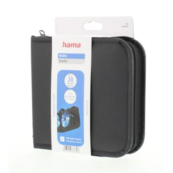 Hama Wallet 20, pouzdro pro 20 CD/DVD/Blu-ray disků, polyester, černé