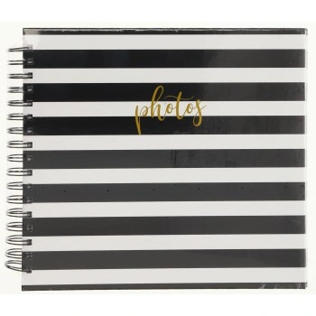Hama album klasické spirálové BLOCKS 28x24 cm, 50 stran, bílá/ černá