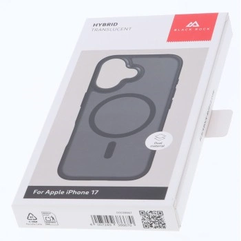 Black Rock Hybrid Case, kryt pro Apple iPhone 17, magnetický, matný, poloprůhledný černý