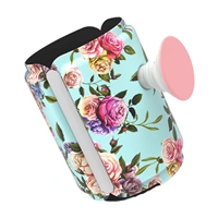PopSockets PopThirst, drk/obal na plechovku, s integrovanm PopGrip Gen. 2, tyrkysov s kvtinami