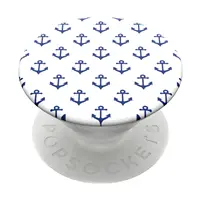 PopSockets PopGrip Gen.2, Anchors Away White, modré kotviky na bílém podkladu