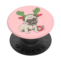 PopSockets PopGrip Gen.2, Holiday Pug, vánoný mopslík