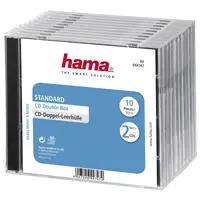 Hama CD Double box, standardní obal na 2 CD/DVD, průhledný/černý, balení 10 ks (cena za balení)