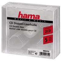 Hama Standard CD Double box, na 2 CD, transparentní, balení 5 ks (cena za balení)