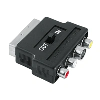 Hama SCART vidlice - 3 cinch + S-video redukce, IN/OUT přepínač, sáček