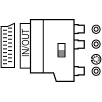 Hama SCART vidlice - 3 cinch + S-video redukce, IN/OUT přepínač, sáček