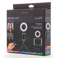 Hama kruhov LED svtlo 6,7" pro smartphone/tablet, s Bluetooth spout a stolnm stativem