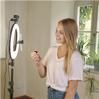 Hama SpotLight Steady 120 II, kruhov LED svtlo 12" pro telefon, Bluetooth spou, stativ