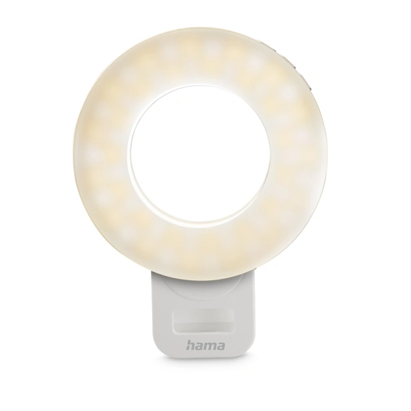 Hama LED kruhové světlo ToGo se svorkou na telefon, 60 LED, průměr 9,6 cm, nabíjecí