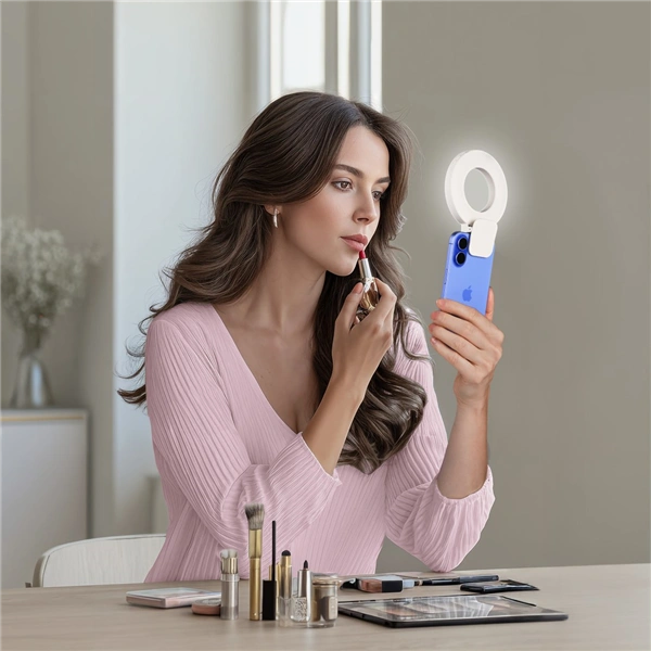 Hama LED kruhové světlo ToGo se svorkou na telefon, 60 LED, průměr 9,6 cm, nabíjecí