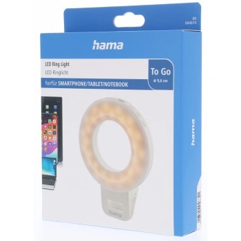 Hama LED kruhové světlo ToGo se svorkou na telefon, 60 LED, průměr 9,6 cm, nabíjecí