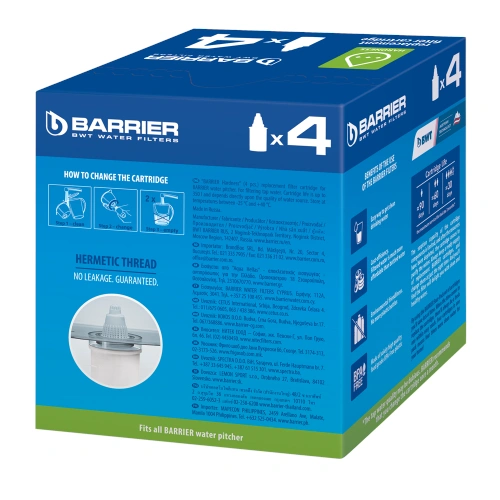 BARRIER BWT Hardness, náhradní filtrační patrona, pro tvrdou vodu, 4 ks - DLOUHODOBĚ NEDOSTUPNÉ