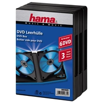 Hama DVD Box 6, Black, Pack of 3 pieces