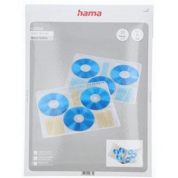 Hama fólie na 6 CD/DVD, DIN A4, včetně indexových kartiček, balení 10 ks (cena za balení)