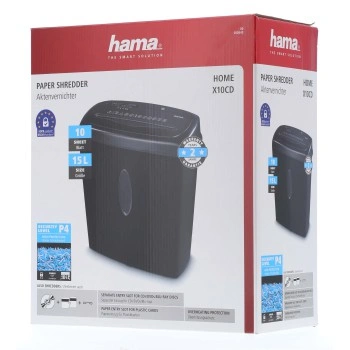 Hama Home X10CD, skartovačka, křížový řez, 10 listů, stupeň utajení P-4