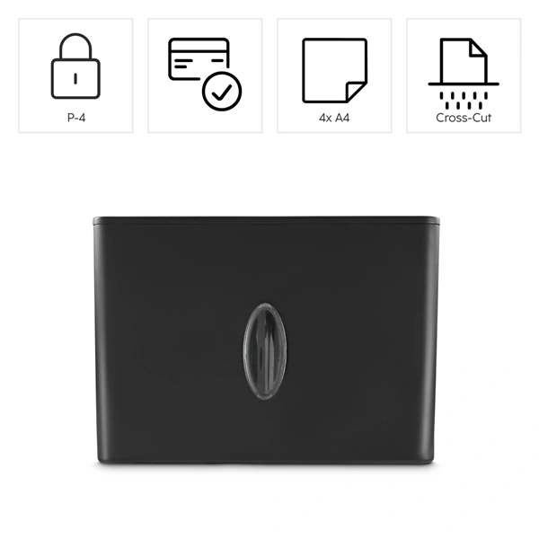 Hama Safe X40-B, skartovačka, křížový řez, 4 listy, bezpečnostní úroveň P4 T4 E3, černá