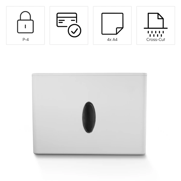 Hama Safe X40-B, skartovačka, křížový řez, 4 listy, bezpečnostní úroveň P4 T4 E3, bílá