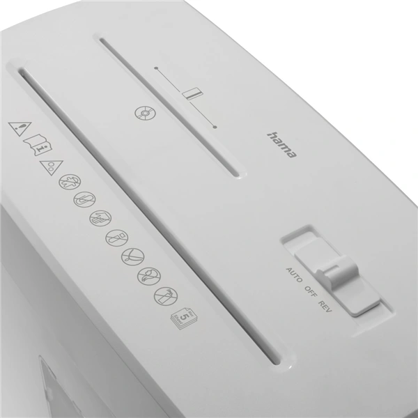 Hama Prime M50CD-W, skartovačka, micro řez, 5 listů, bezpečnostní úroveň P5 T2 E2 O1, bílá