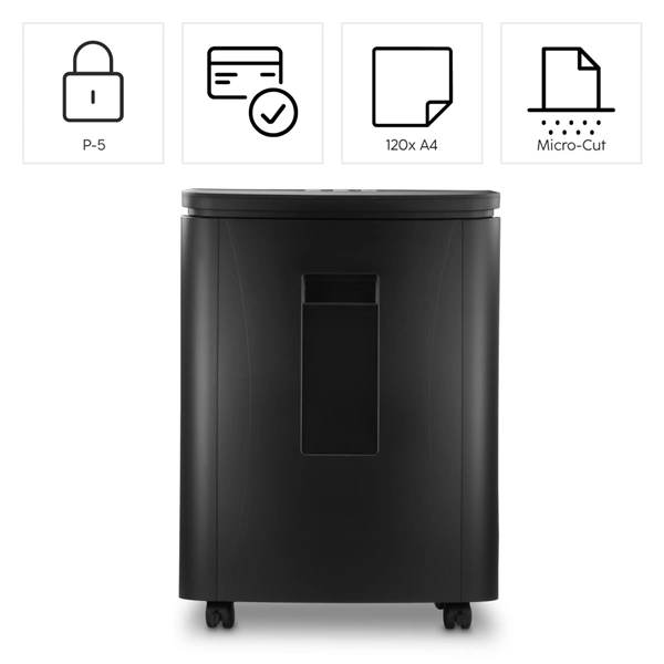 Hama Safe Auto M1200, skartovačka, micro řez, podavač, 120 listů, bezpečnostní úroveň P4 T4 E3
