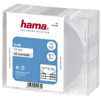 Hama CD Slim Box, obal na 1 cd/dvd, průhledný, balení 10 ks (cena za balení)